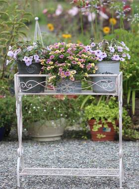 WEU欧式铁双层花槽组合花花架创栽意多肉艺绿萝盆架置物架盆架