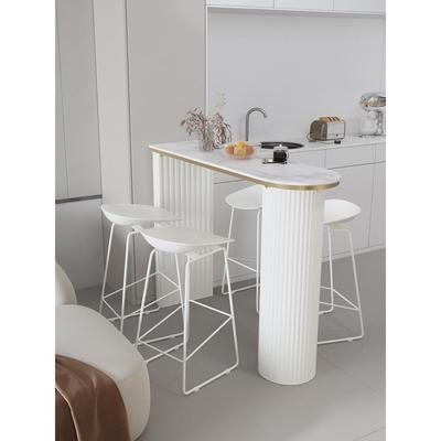 现高岩板铁艺圆吧台桌大理代石家用客厅厨房桌隔断靠墙小玄关VTA