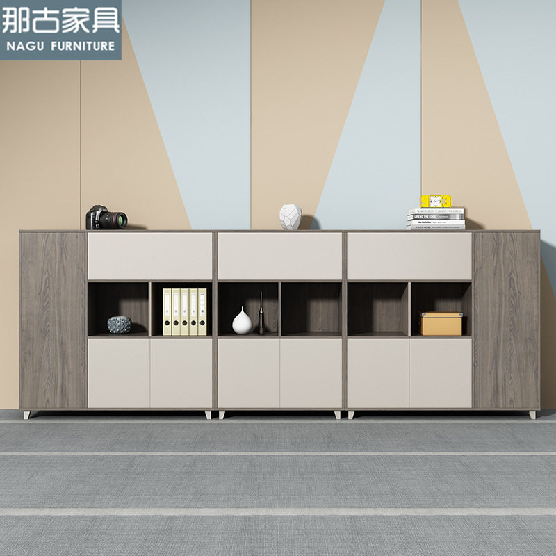 办公室木质移动门储物矮柜
