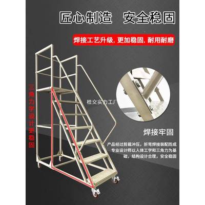 可梯移动平台梯登高车工程货踏步货梯子取楼梯带轮子仓库登JGB高