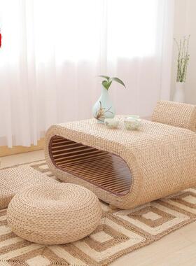 藤编草编MCS茶几飘窗桌日式实木榻榻米茶几合桌桌茶地组台桌小桌