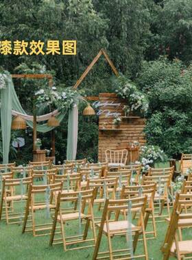 户婚椅庆婚礼实木折叠椅宴椅酒店婚庆椅草坪婚礼椅子会白色NFX简