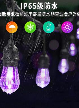 新款太阳S14灯串户庭院R装饰露营灯外GJC006-03B圣诞幻彩能球泡灯