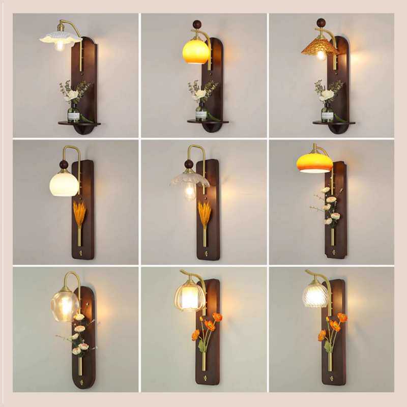 中古美式温馨壁灯客厅卧室床头高级感法式复古民宿氛围走廊过道灯