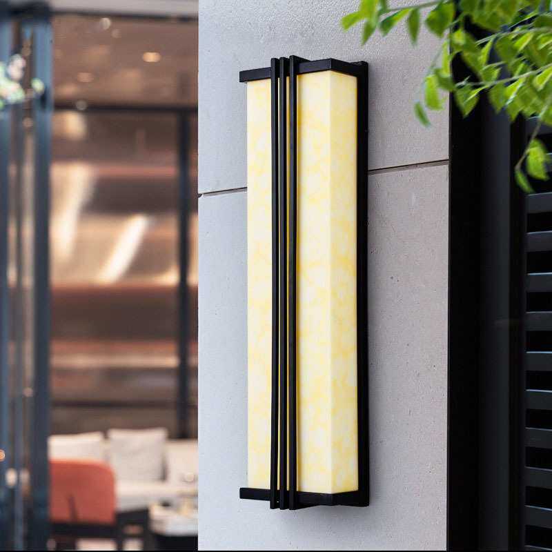 现代简约户外壁灯防水仿云石大气小区外墙别墅大门口售楼部庭院灯