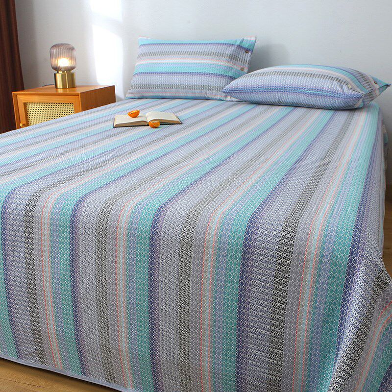 【高端粗布】纯棉提花老粗布凉席床单三件套全棉透气吸汗空调席夏,床上用品,床单,淘宝优惠券,粉丝福利购,淘宝优惠卷