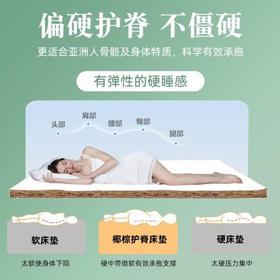 床垫硬垫软床加硬神器薄款椰棕榈垫家用护脊椎腰席梦思太软变硬板