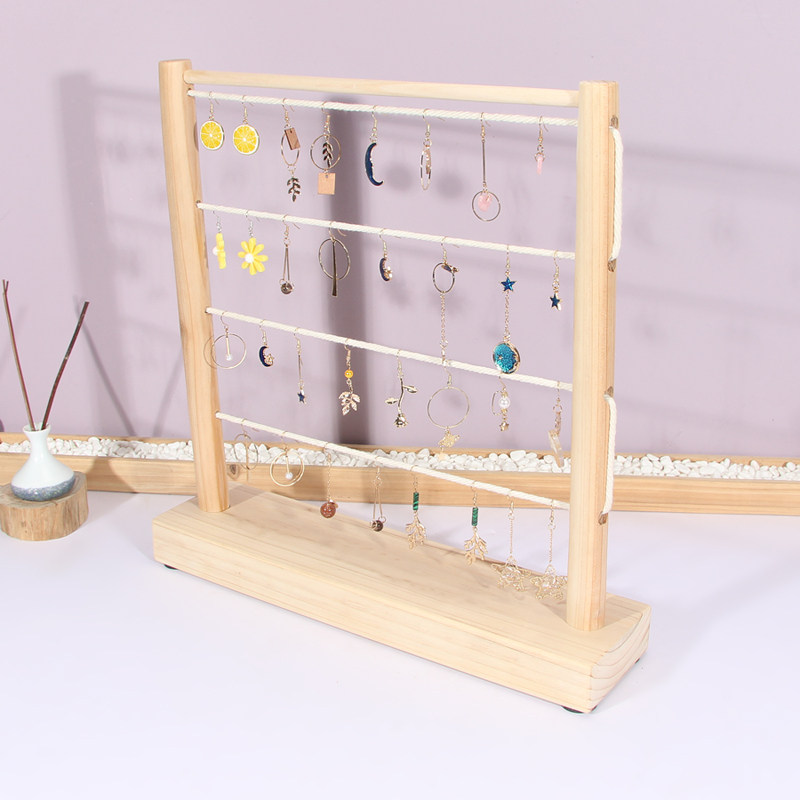 创意麻绳夹子相框相架实木桌面照片墙组合耳环挂架耳饰收纳展示架,家居饰品,照片墙,淘宝优惠券,粉丝福利购,淘宝优惠卷