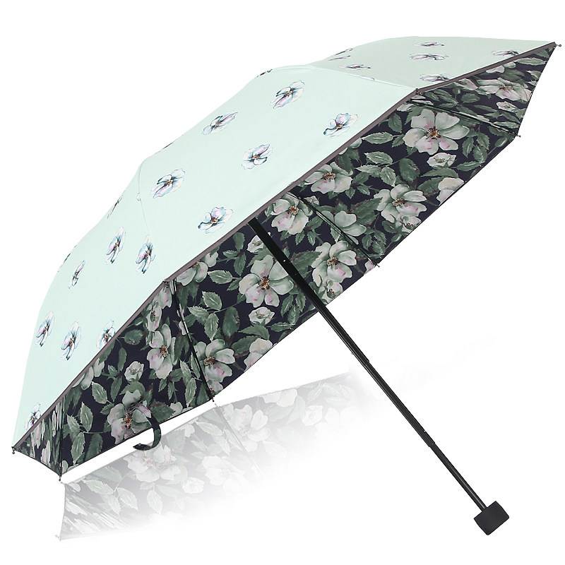 雨伞复古小清新太阳伞防晒防紫外线黑胶韩国女遮阳伞折叠晴雨两用