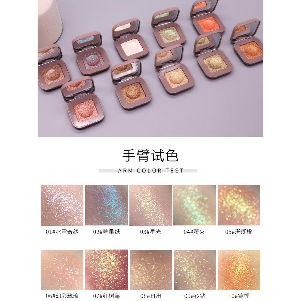 土豆泥网红眼影亮珠哑光亮片防水小碟便携式无污点保湿霜长效初学