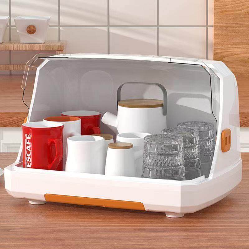 家用创意塑胶杯架桌面防尘置物架 大容量水杯收纳盒茶杯托盘