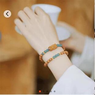 尽来不须归蓝水老山檀扎基拉姆手串双圈檀木手炼男女同款双面手绳