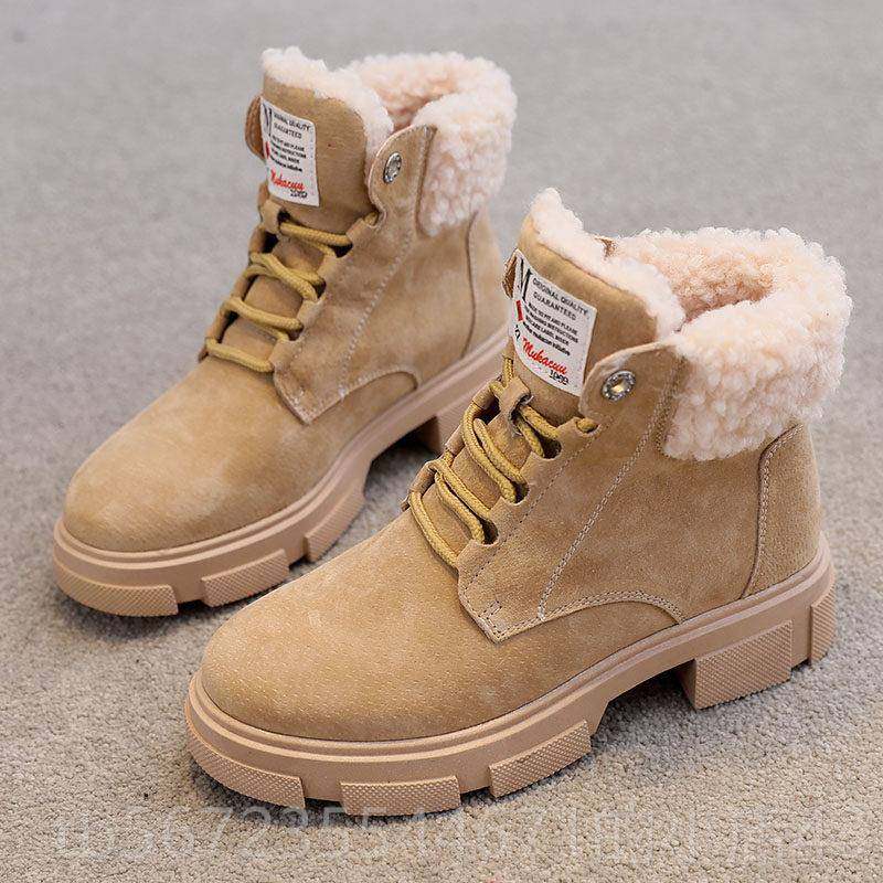 高档鞋雪靴女地子冬新款女防滑鞋子增高马丁靴加绒短靴真皮靴保暖,女鞋,时尚雪地靴,淘宝优惠券,粉丝福利购,淘宝优惠卷