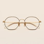 高档纯钛多边形红防蓝光辐射电脑眼镜镜斯文败类视眼框女网款 平光