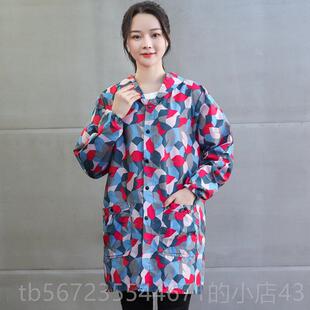 高档韩式人防护罩衫防水服油上女成士时尚工作家庭厨房外套围裙长