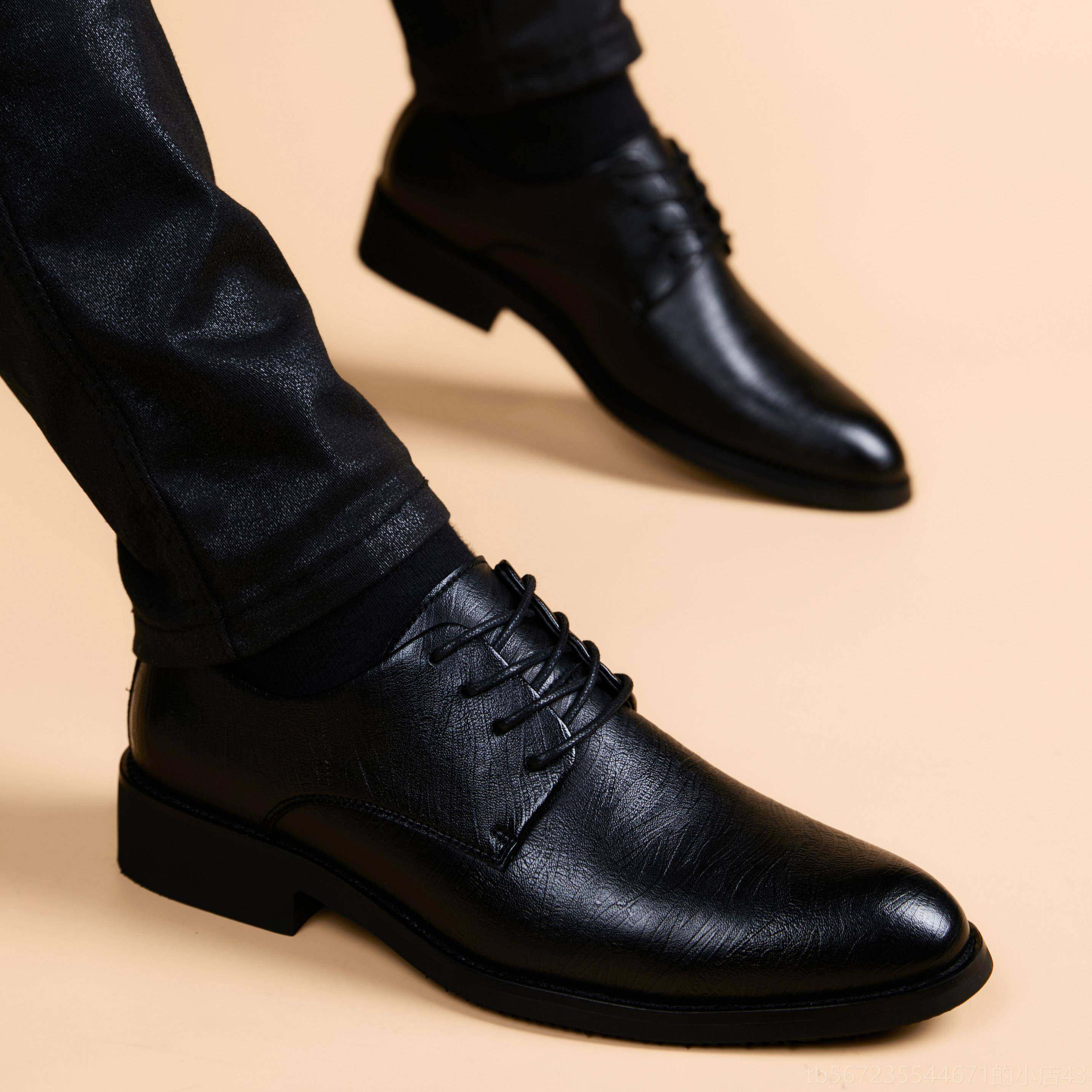 高档皮鞋男真皮皮英伦风休闲男软鞋内新郎结婚商务正装黑增色潮高,流行男鞋,休闲皮鞋,淘宝优惠券,粉丝福利购,淘宝优惠卷