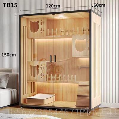 高档猫墅自猫笼子家用室内猫窝猫别空屋超大由间猫咪房子实木猫舍