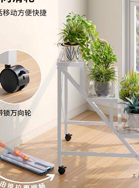 台盆花架F99M97TS置物架阶梯兰式花架子客厅落地式可移动户外蝴阳