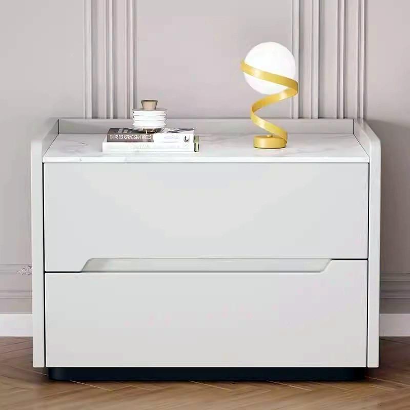 全实木岩板烤漆头柜整简约现代极简创储意收纳柜小型收纳床物PMV