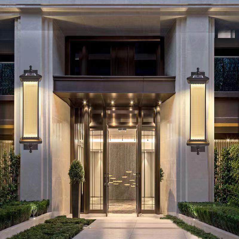 户外壁灯防水太阳能庭院灯式柱复古门灯墙室外花园JHQS21别墅围中