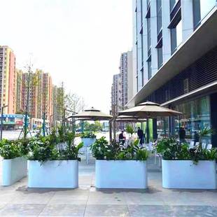 铁艺花花弧形盆户外花架731椭圆隔断大花槽商业广场箱楼部外摆花