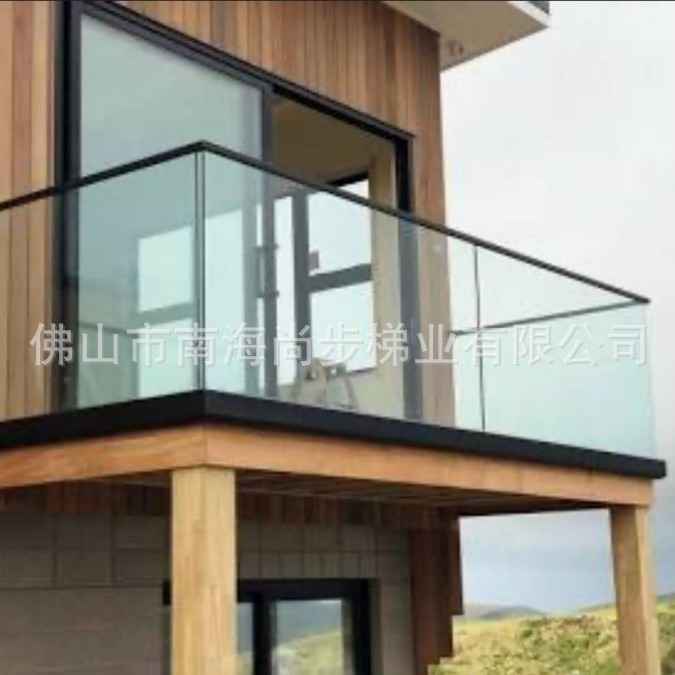 室外阳台铝合金卡槽护栏防锈  无框玻璃栏杆地槽铝型材含整套配件