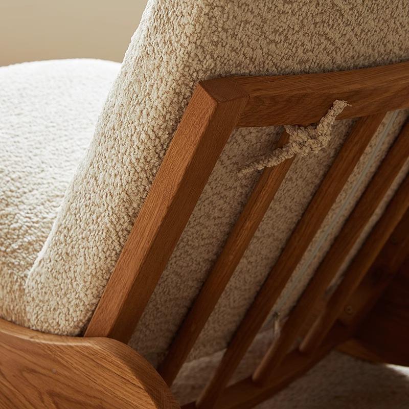 樱桃木极简摇摇椅32976家用椅单人发摇奶油风阳台沙发懒沙人大摇