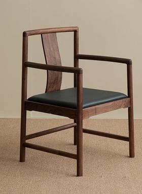 北美黑胡桃木南宫仿实木南官帽椅中椅古式太椅客厅KL-04270师茶椅