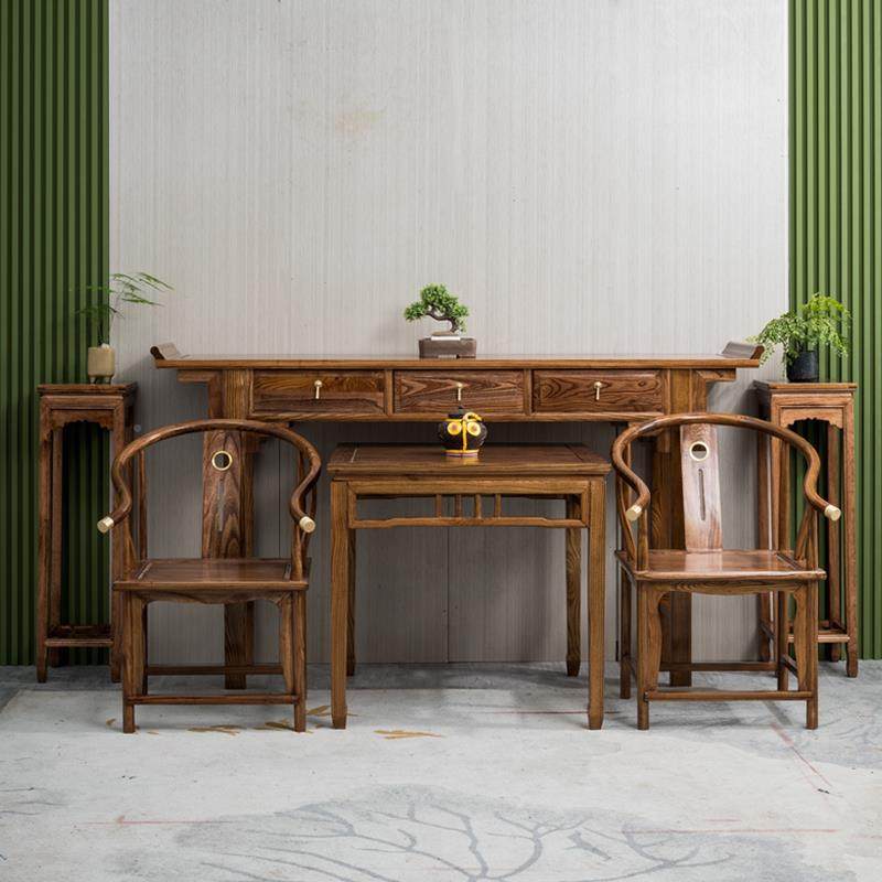 中式复实木中堂六件套明清家具四件套客太椅厅十古二件套供桌条案