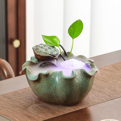 小型水流水摆循件环车喷泉水风水轮办公室ltao7731装饰茶桌面系景