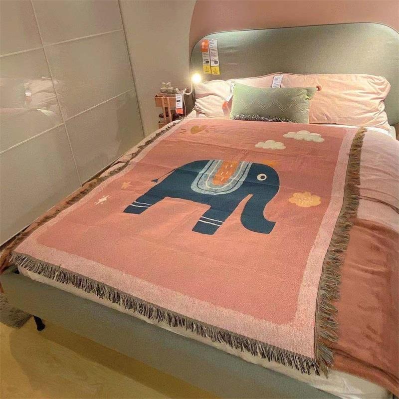 F76HS9J6东南亚风异域民宿风单罩人沙发套盖布多位功能格线毯