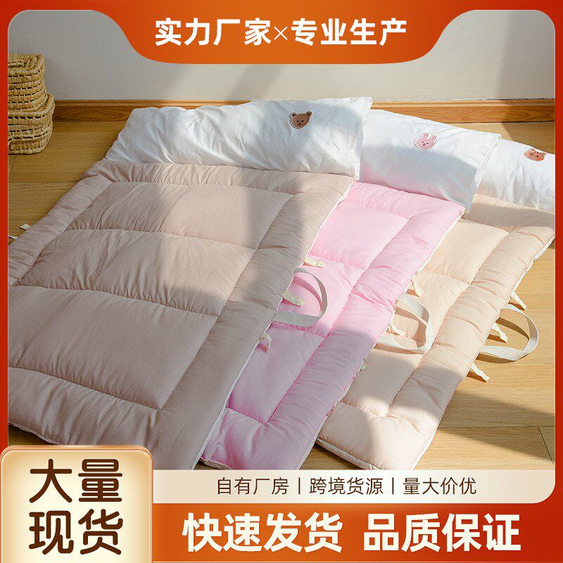 婴幼儿宝宝幼儿园印花水洗棉四季款卡通午睡 厚床褥+枕头 可外携
