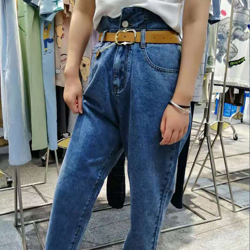 马天尼百搭时尚牛仔裤宽松款气质中长裤