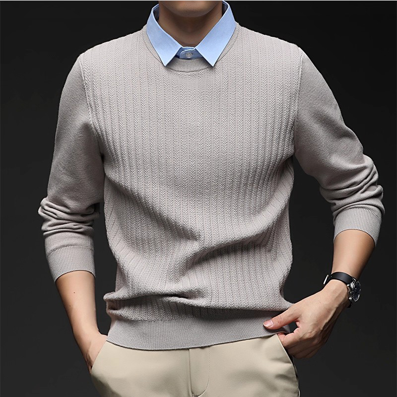 【男主毛衣】王福贵定制～男士衬衫领假两件毛衣12.1
