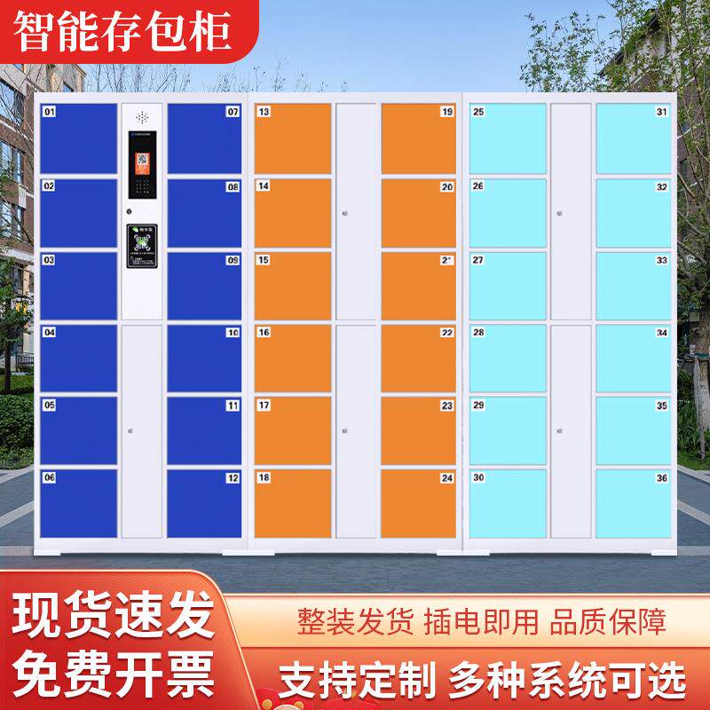 电子存包柜商场超市人脸寄存柜指纹刷卡条码柜微信收费智能储物柜
