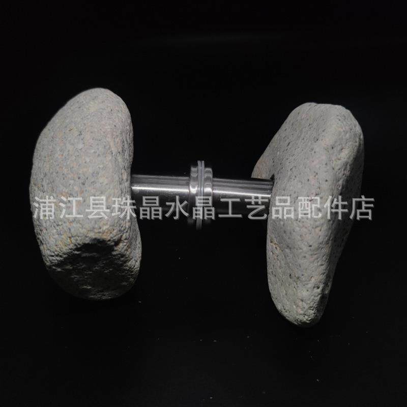 现代个性石头门把手艺术酒店天然石头玻璃门拉手五金配件现货