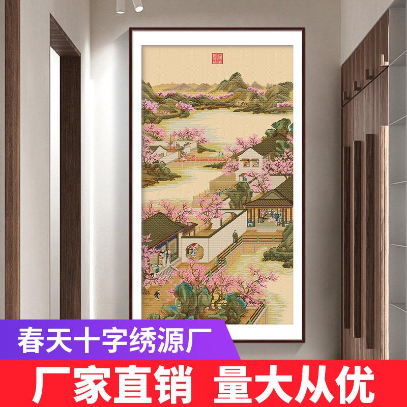 春天十字绣雍正十二月三月2021新款手工线绣故宫竖版传世名画自绣