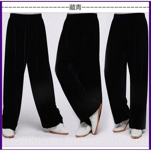 高档加金丝绒南韩绒太极服太极裤新款厚秋冬倒练绒功裤晨练裤不20