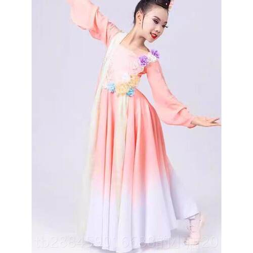 高档童悦花朝古典舞蹈服中国女风仙女花神春暖意儿浓演出服童花道