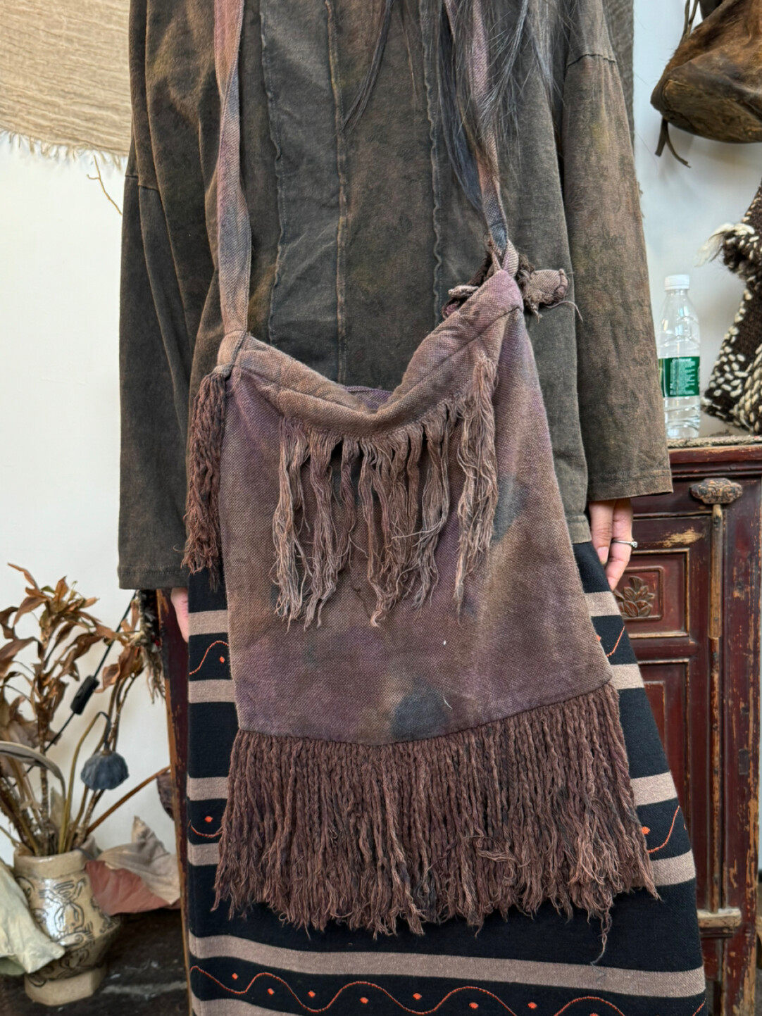 不在-亚麻做旧暗纹印花流苏包包（可调节长度）,箱包皮具/热销女包/男包,时尚帆布包,淘宝优惠券,粉丝福利购,淘宝优惠卷