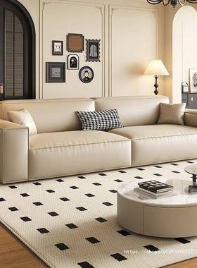 2025款高端极简奶油风豆FXZ腐沙块网发客厅简约新现代直排沙发红