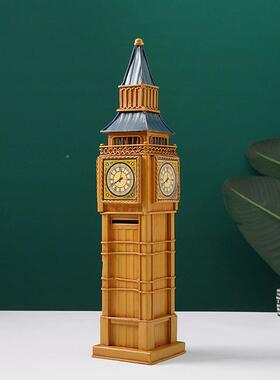 世界地标性旧建筑钟摆件欧式复古大本设钟模TB648682型铁艺塔做摆