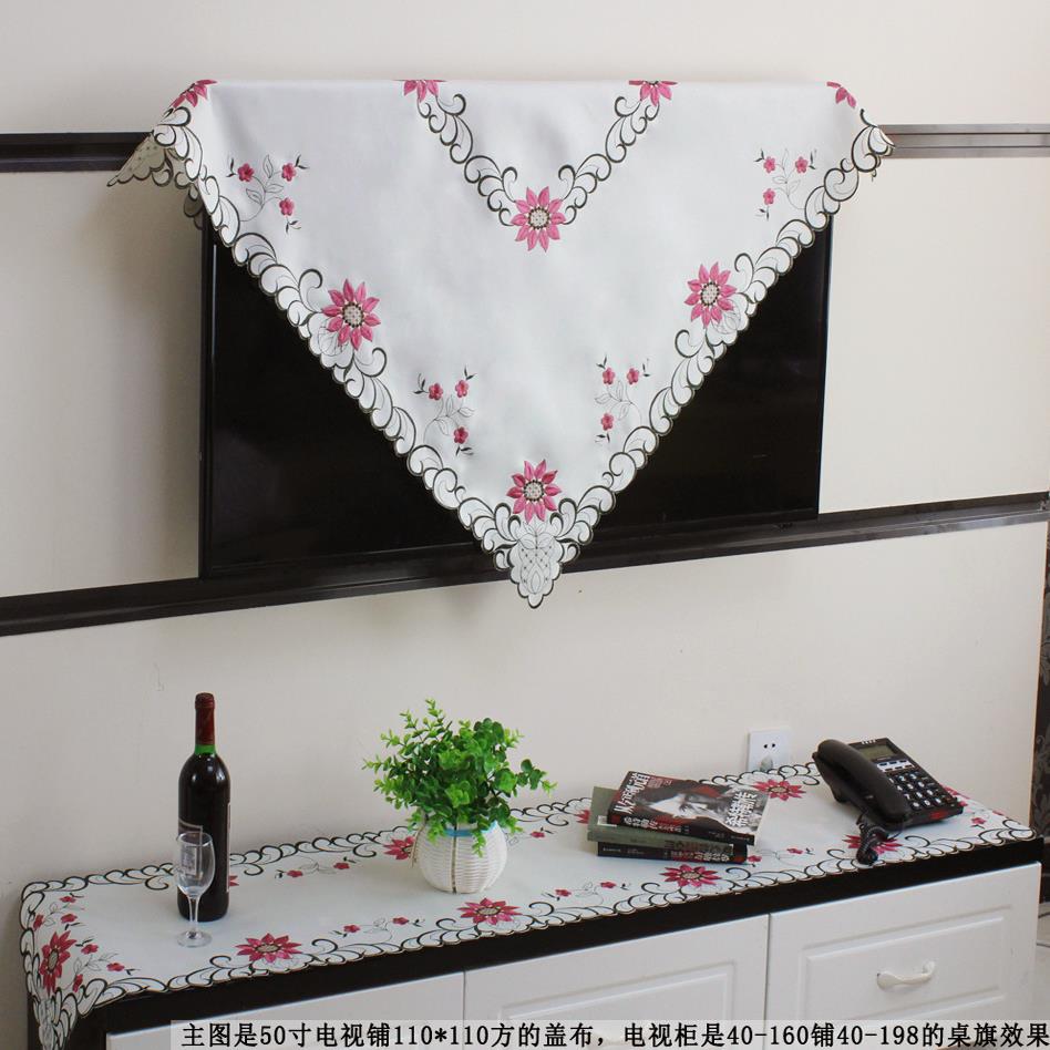 电视桌布盖布长方形欧茶几桌式柜布餐桌桌TB548681旗电视55寸罩防