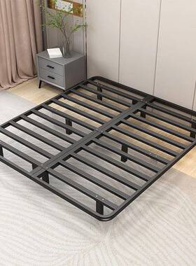 悬床现代简约无床头式极简静音双床全钢日排骨人XCZ架主卧铁艺床