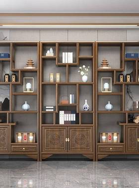 木新中式古架多阁置物架实办公茶室博摆宝件展示柜隔KKU断陈列书