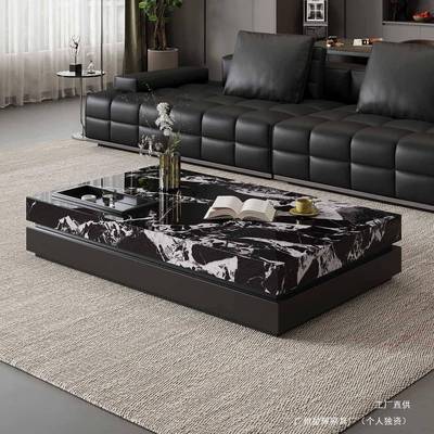 式简岩板茶几简约现代小意户客厅家用方形轻奢大JPG极尺型寸茶几