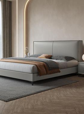 床意式极简纳皮储物高箱卧室皮艺轻奢多功能小户双型AXO人皮帕艺