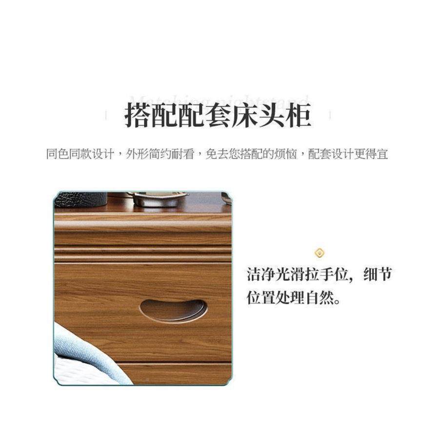 新中式实床.8米主卧双人床现代DKF简约婚木床1.51米型小户高箱储