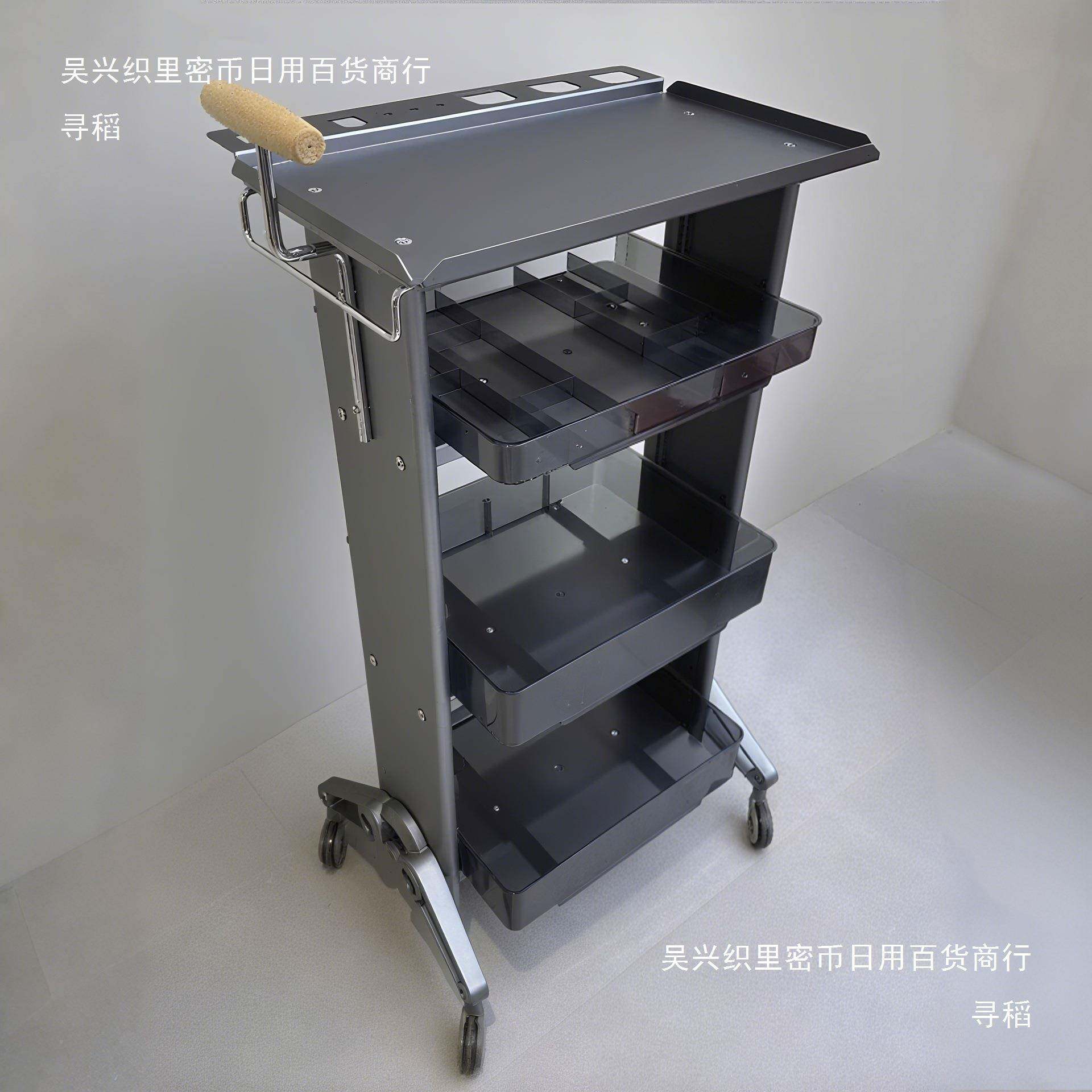 廊染464储物工具柜子杆发理展示架置物架美发烫店发折叠推车