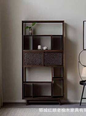 实木落架地式书客民厅博古老榆架木隔OKF断多宝阁宿茶室文玩展示